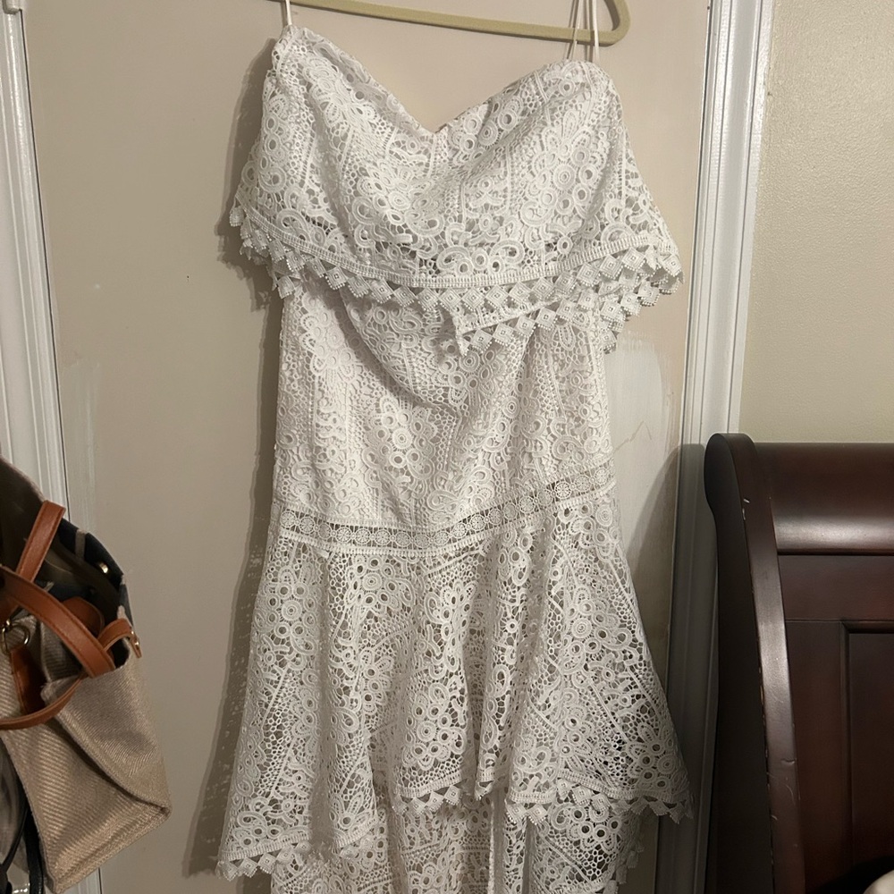 White Lace Off-Shoulder two piece